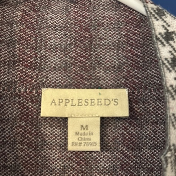 NWOT Women’s Appleseeds Gray Houndstooth Print Mock Neck Sweater Size Medium - Picture 6 of 9